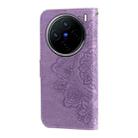 For vivo X200 Seven-petal Flowers Embossing Leather Phone Case(Light Purple) - 3