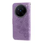 For vivo X200 Pro Seven-petal Flowers Embossing Leather Phone Case(Light Purple) - 3