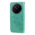 For vivo X200 Pro Seven-petal Flowers Embossing Leather Phone Case(Green) - 3