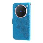 For vivo X200 Pro mini Seven-petal Flowers Embossing Leather Phone Case(Blue) - 3