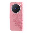 For vivo X200 Pro mini Seven-petal Flowers Embossing Leather Phone Case(Rose Gold) - 3