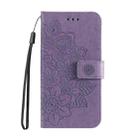 For vivo Y19s Seven-petal Flowers Embossing Leather Phone Case(Light Purple) - 2