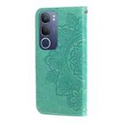 For vivo Y19s Seven-petal Flowers Embossing Leather Phone Case(Green) - 3