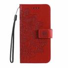 For vivo Y19s Seven-petal Flowers Embossing Leather Phone Case(Red) - 2