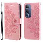 For vivo Y19s Seven-petal Flowers Embossing Leather Phone Case(Rose Gold) - 1