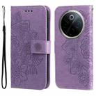 For vivo Y300 Pro Seven-petal Flowers Embossing Leather Phone Case(Light Purple) - 1