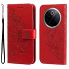 For vivo Y300 Pro Seven-petal Flowers Embossing Leather Phone Case(Red) - 1