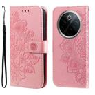 For vivo Y300 Pro Seven-petal Flowers Embossing Leather Phone Case(Rose Gold) - 1