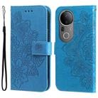 For vivo S20 Pro Seven-petal Flowers Embossing Leather Phone Case(Blue) - 1