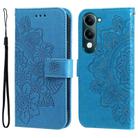 For vivo Y29s 5G / Y04 4G Seven-petal Flowers Embossing Leather Phone Case(Blue) - 1