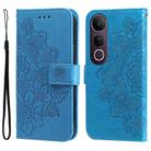 For vivo V50 Lite 4G / 5G Seven-petal Flowers Embossing Leather Phone Case(Blue) - 1