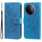 For vivo Y39 5G / Y300i Seven-petal Flowers Embossing Leather Phone Case(Blue) - 1