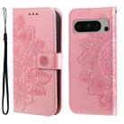 For Google Pixel 8 Pro 7-petal Flowers Embossing Leather Phone Case(Rose Gold) - 1
