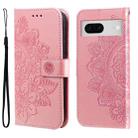 For Google Pixel  7 7-petal Flowers Embossing Leather Phone Case(Rose Gold) - 1