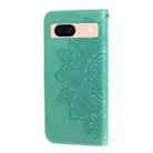 For Google Pixel 8a Seven-petal Flowers Embossing Leather Phone Case(Green) - 3