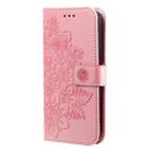 For Google Pixel 8a Seven-petal Flowers Embossing Leather Phone Case(Rose Gold) - 2