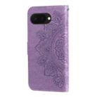 For Google Pixel 9a Seven-petal Flowers Embossing Leather Phone Case(Light Purple) - 3