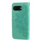 For Google Pixel 9a Seven-petal Flowers Embossing Leather Phone Case(Green) - 3