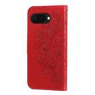 For Google Pixel 9a Seven-petal Flowers Embossing Leather Phone Case(Red) - 3