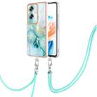 For OPPO A79 5G Global Electroplating Marble Dual-side IMD Phone Case with Lanyard(Green 003) - 1