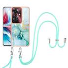 For OPPO Reno11 F 5G Global Electroplating Marble Dual-side IMD Phone Case with Lanyard(Green 003) - 2