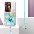 For OPPO Reno11 F 5G Global Electroplating Marble Dual-side IMD Phone Case with Lanyard(Green 003) - 3