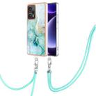 For Xiaomi Poco F5 5G / Redmi Note 12 Turbo Electroplating Marble Dual-side IMD Phone Case with Lanyard(Green 003) - 1