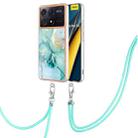 For Xiaomi Poco X6 Pro Electroplating Marble Dual-side IMD Phone Case with Lanyard(Green 003) - 1