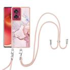 For Motorola Edge 50 Fusion Electroplating Marble Dual-side IMD Phone Case with Lanyard(Rose Gold 005) - 2