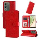 For vivo Y200 / V29e Global Embossed Sunflower Leather Phone Case(Red) - 1