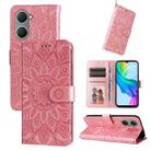 For vivo Y03 4G Embossed Sunflower Leather Phone Case(Rose Gold) - 1