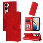 For vivo V40 Lite 4G / 5G IDN Embossed Sunflower Leather Phone Case(Red) - 1