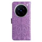 For vivo X200 Pro Embossed Sunflower Leather Phone Case(Purple) - 3