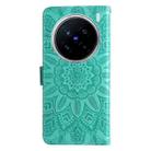 For vivo X200 Pro Embossed Sunflower Leather Phone Case(Green) - 3