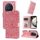 For vivo X200 Pro mini Embossed Sunflower Leather Phone Case(Rose Gold) - 1