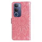 For vivo Y19s Embossed Sunflower Leather Phone Case(Rose Gold) - 3