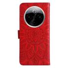 For vivo Y300 Pro Embossed Sunflower Leather Phone Case(Red) - 3