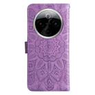 For vivo Y300 Pro Embossed Sunflower Leather Phone Case(Purple) - 3