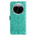 For vivo Y300 Pro Embossed Sunflower Leather Phone Case(Green) - 3