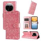 For vivo Y300 Pro Embossed Sunflower Leather Phone Case(Rose Gold) - 1