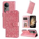 For vivo S20 Pro Embossed Sunflower Leather Phone Case(Rose Gold) - 1