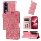 For vivo V50 Lite 4G / 5G Embossed Sunflower Leather Phone Case(Rose Gold) - 1