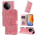 For vivo Y39 5G / Y300i Embossed Sunflower Leather Phone Case(Rose Gold) - 1