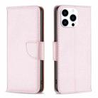 For iPhone 15 Pro Litchi Texture Pure Color Flip Leather Phone Case(Rose Gold) - 1