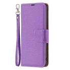 For iPhone 16 Litchi Texture Pure Color Flip Leather Phone Case(Purple) - 3