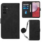 For Samsung Galaxy A25 5G / A24 Crossbody 3D Embossed Flip Leather Phone Case(Black) - 1