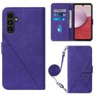 For Samsung Galaxy A25 5G / A24 Crossbody 3D Embossed Flip Leather Phone Case(Purple) - 1