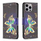For iPhone 15 Pro Max Colored Drawing Pattern Flip Leather Phone Case(Big Butterfly) - 1