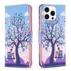 For iPhone 15 Pro Colored Drawing Pattern Flip Leather Phone Case(Owl) - 1