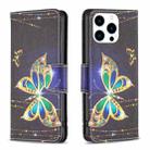 For iPhone 15 Pro Colored Drawing Pattern Flip Leather Phone Case(Big Butterfly) - 1